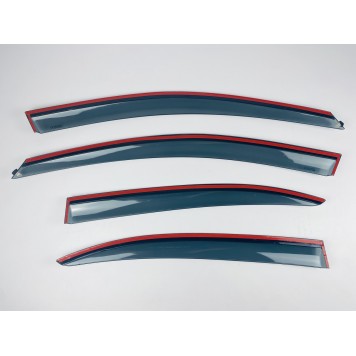 Дефлекторы окон Volkswagen Jetta 2011-2018 Sedan/USA с нерж. хром полоской-6